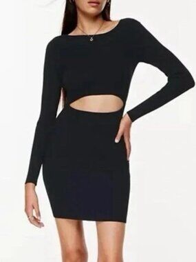 Wilfred Free (Aritzia) Ribbed Cutout Mini Dress — Size M